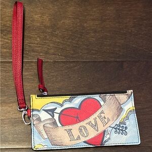 Rare Brighton “Lovestruck” Card Pouch Clutch Leather Card Holder/ Wallet